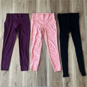 3 Pair Girls Athletic Leggings Pants Bundle Lot - All in Motion  Art Class 14-16
